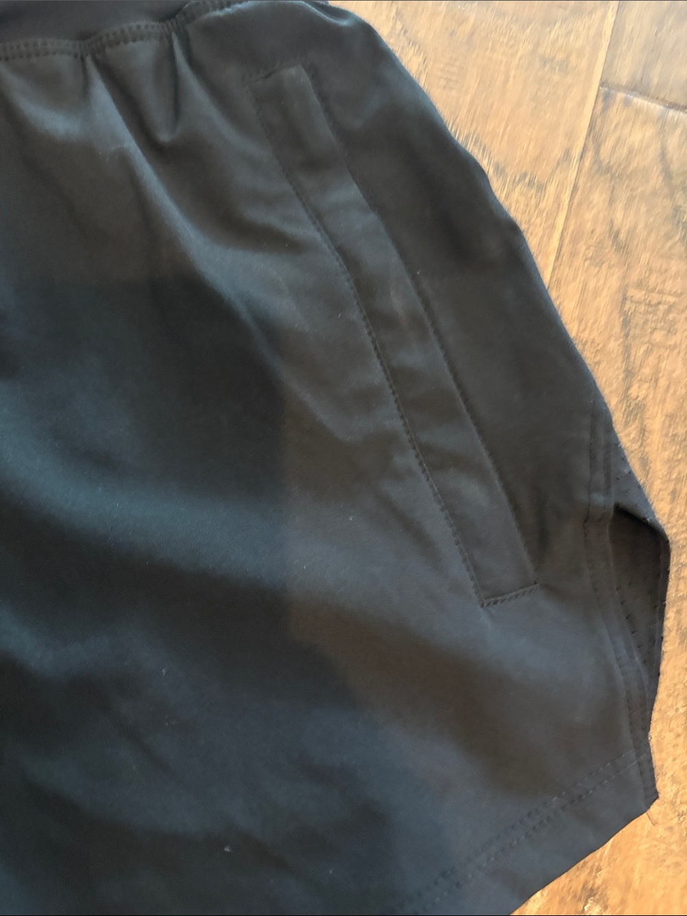 LSKD Women's Black Athletic Shorts with High Waist and Side Pockets - Picture 2 of 7